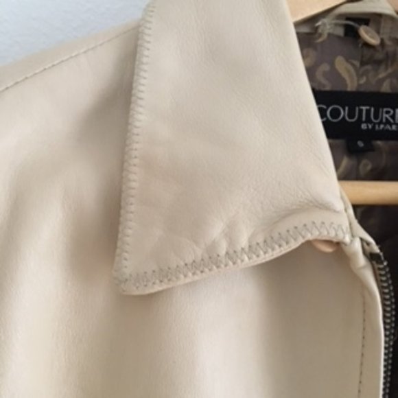 Couture by J. Park Jackets & Blazers - Couture by J. Park Off White Leather Blazer / Jacket